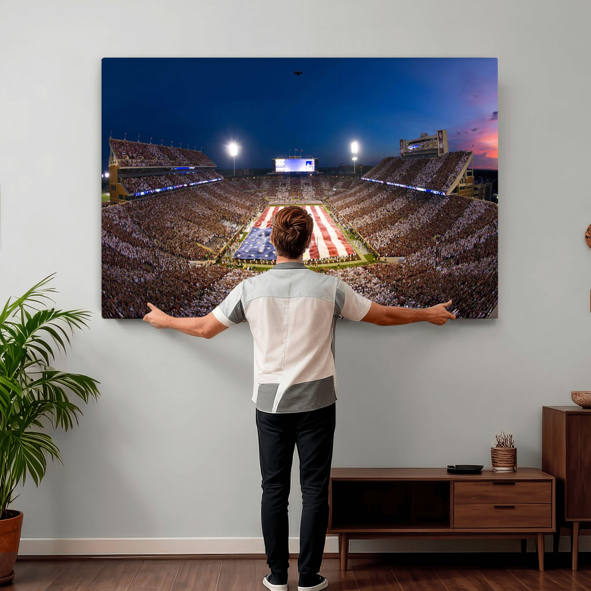 12979182-MGV-CV-36X24 - Oklahoma Sooners Memorial Stadium Wall Art Canvas Print