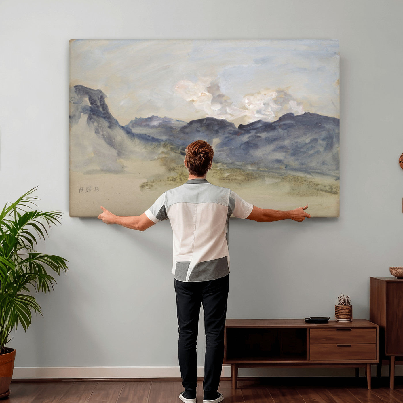 14644686-MGV-CV-36X24 - Alps Hercules Brabazon Brabazon Abstract Wall Art Canvas Print for Modern Home Decor