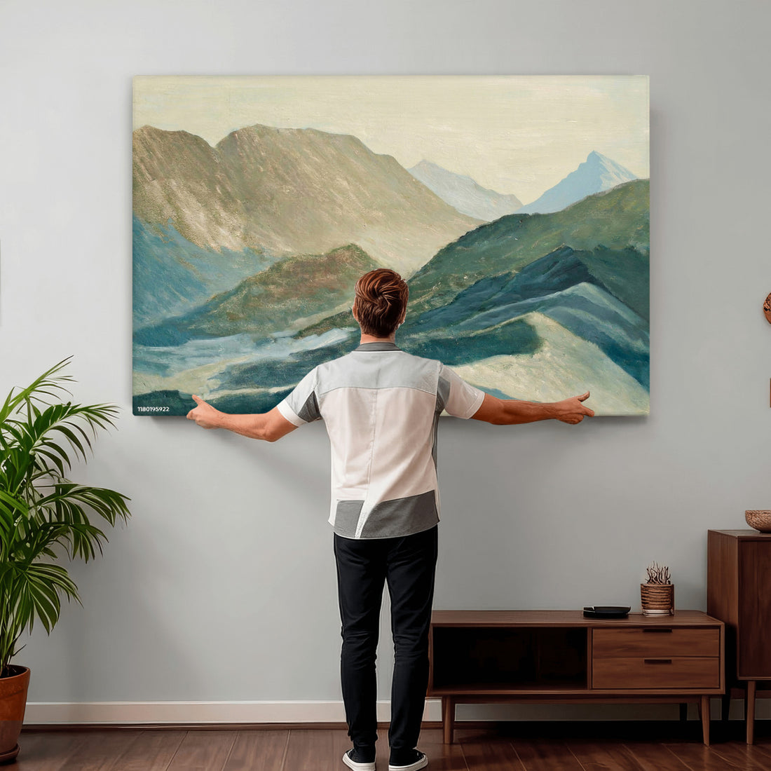 Abstract Mountain Landscape Wall Art Canvas Print | Painterly Style