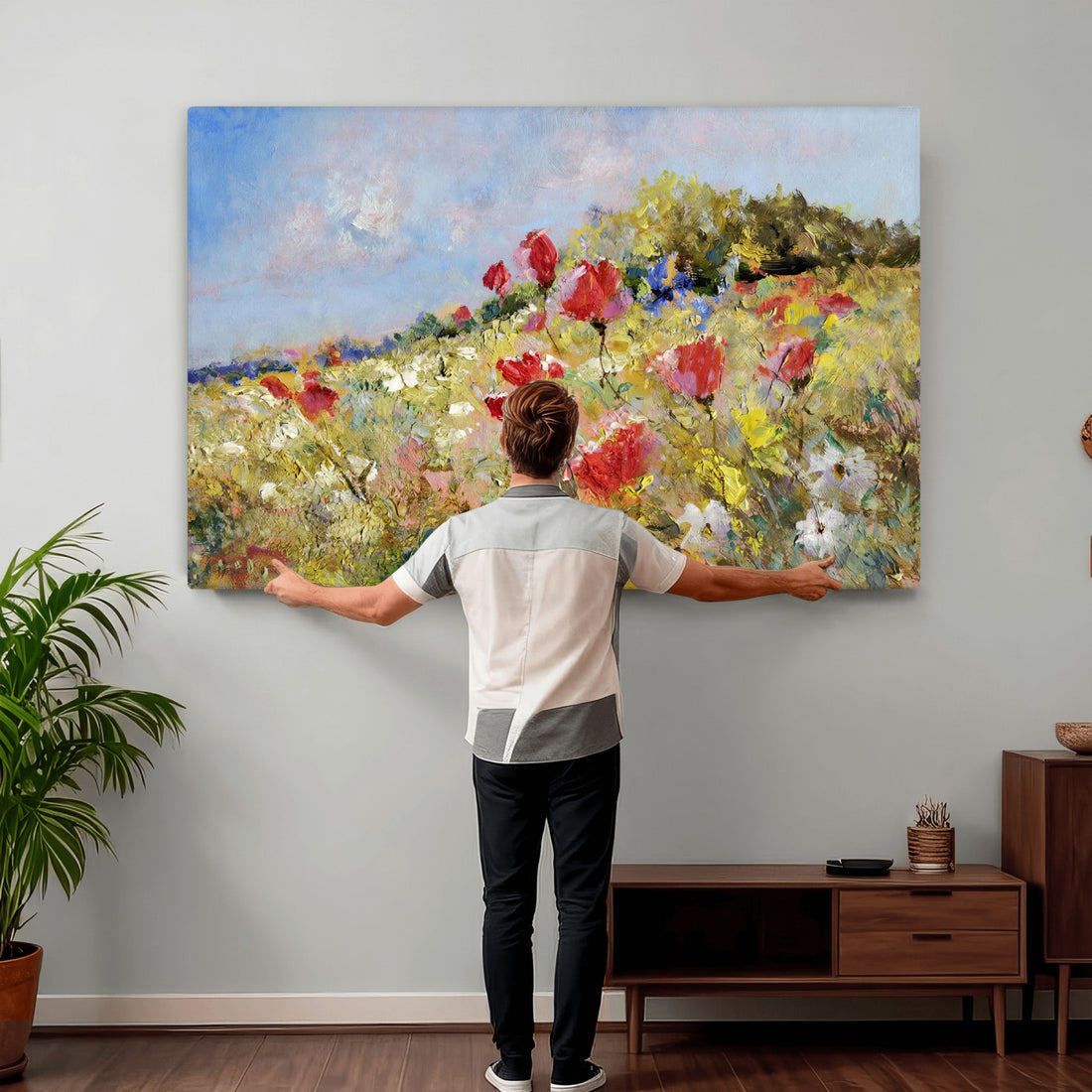 Abstract Mountain Landscape Wall Art Canvas Print | Painterly Style