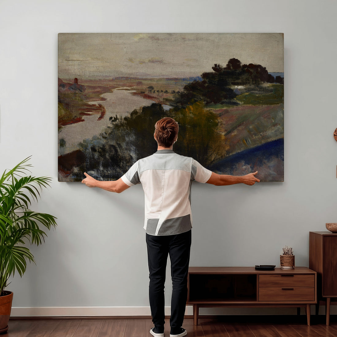 Jacek Malczewski Landscape at the Vistula Wall Art Canvas Print