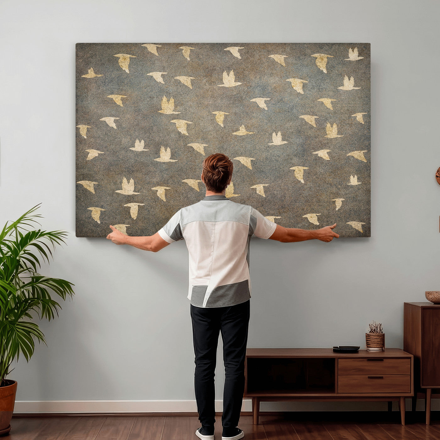 20532514-MGV-CV-36X24 - Abstract Birds Wall Art Canvas Print
