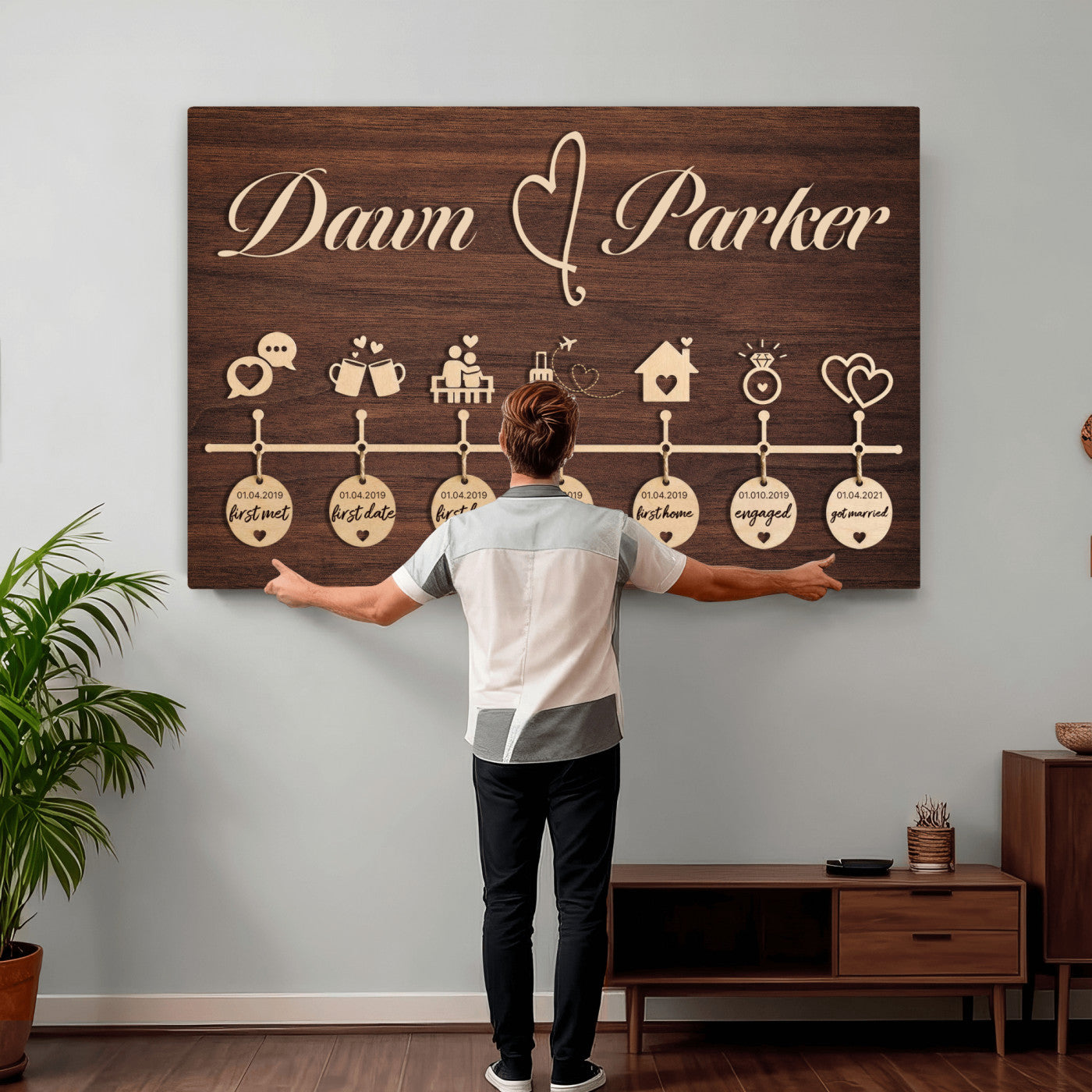 17885538-MGV-CV-36X24 - Wedding Guest Book Alternative Wall Art Canvas Print, Personalized Wedding Signature Poster, Custom Couple Photo Guestbook Canvas