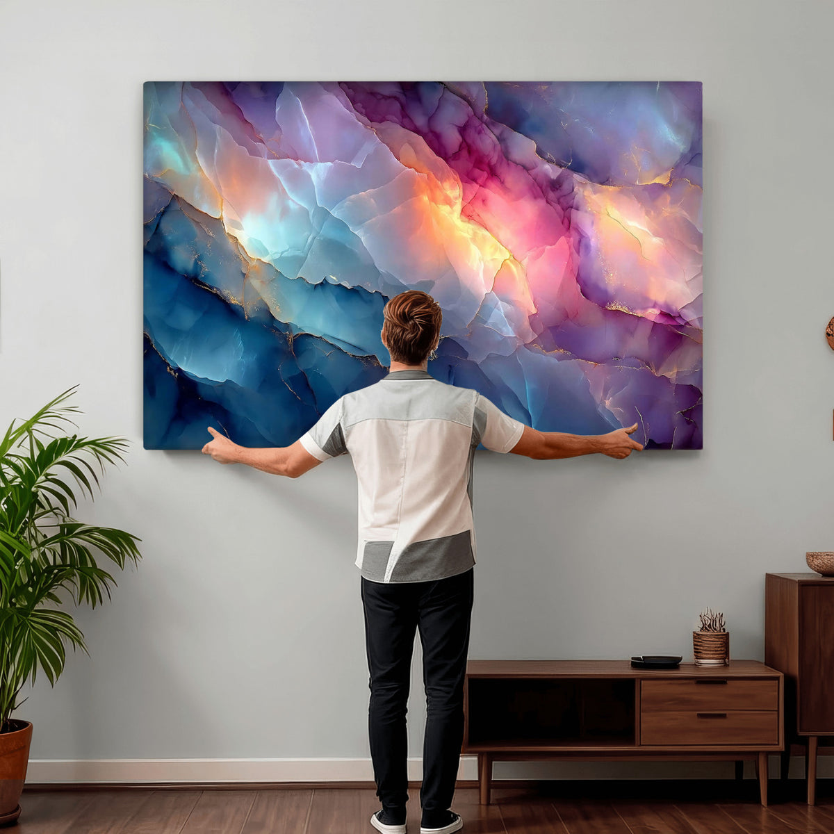 28163849-MGV-CV-36X24 - Colorful Abstract Canvas Wall Art Print, Vibrant Popup Color Art Print