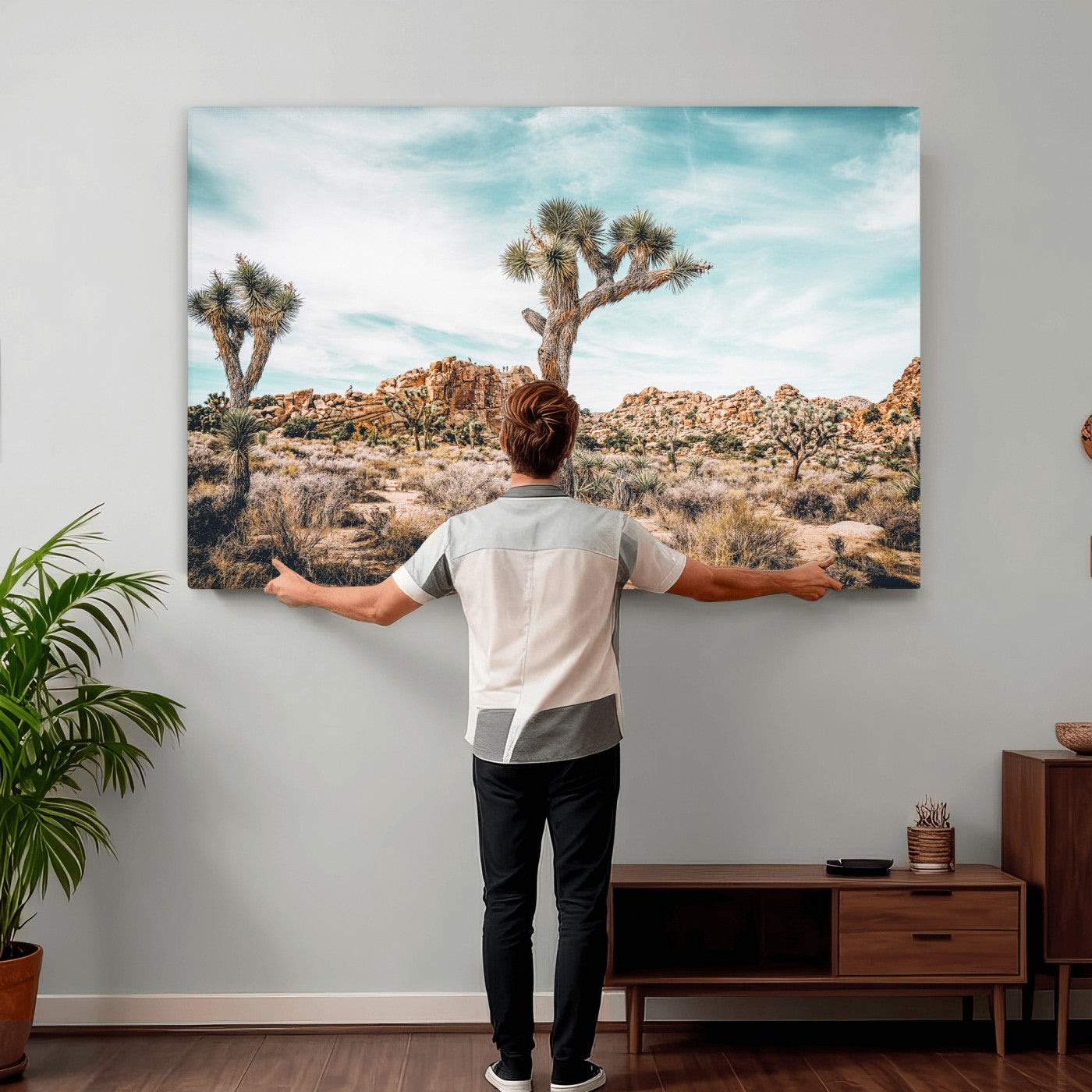 41451127-MGV-CV-36X24 - Joshua Tree National Park Canvas Wall Art Print, Desert Landscape Photography, Southwest Nature Decor, Ready to Hang