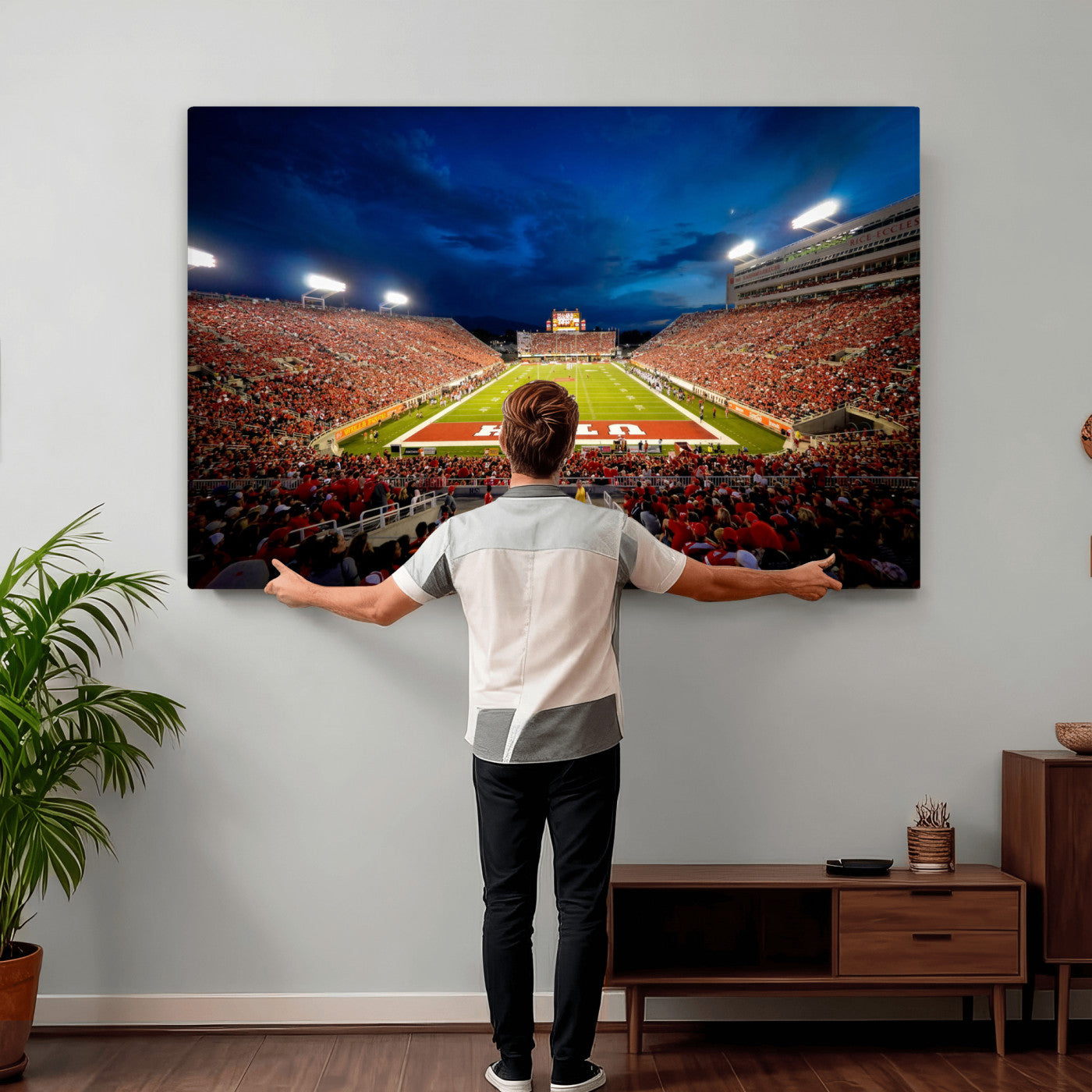 74019251-MGV-CV-36X24 - Rice-Eccles Stadium Wall Art Canvas Print - Utah Salt Lake City Stadium Print