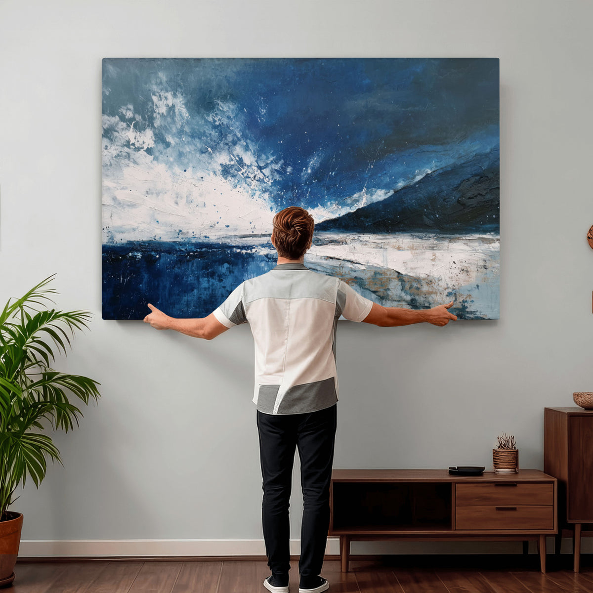 76136620-MGV-CV-36X24 - Extra Large Abstract Wall Art Canvas Print