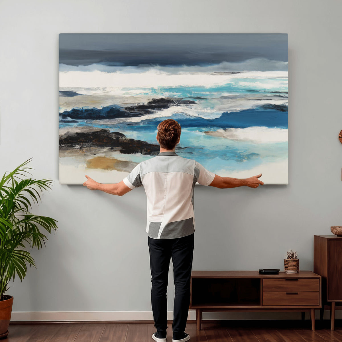 53645131-MGV-CV-36X24 - Extra Large Abstract Wall Art Canvas Print