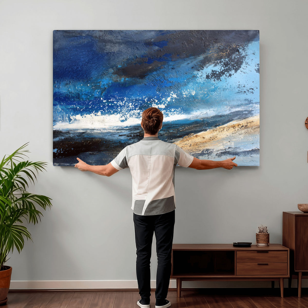 72157369-MGV-CV-36X24 - Extra Large Abstract Wall Art Canvas Print