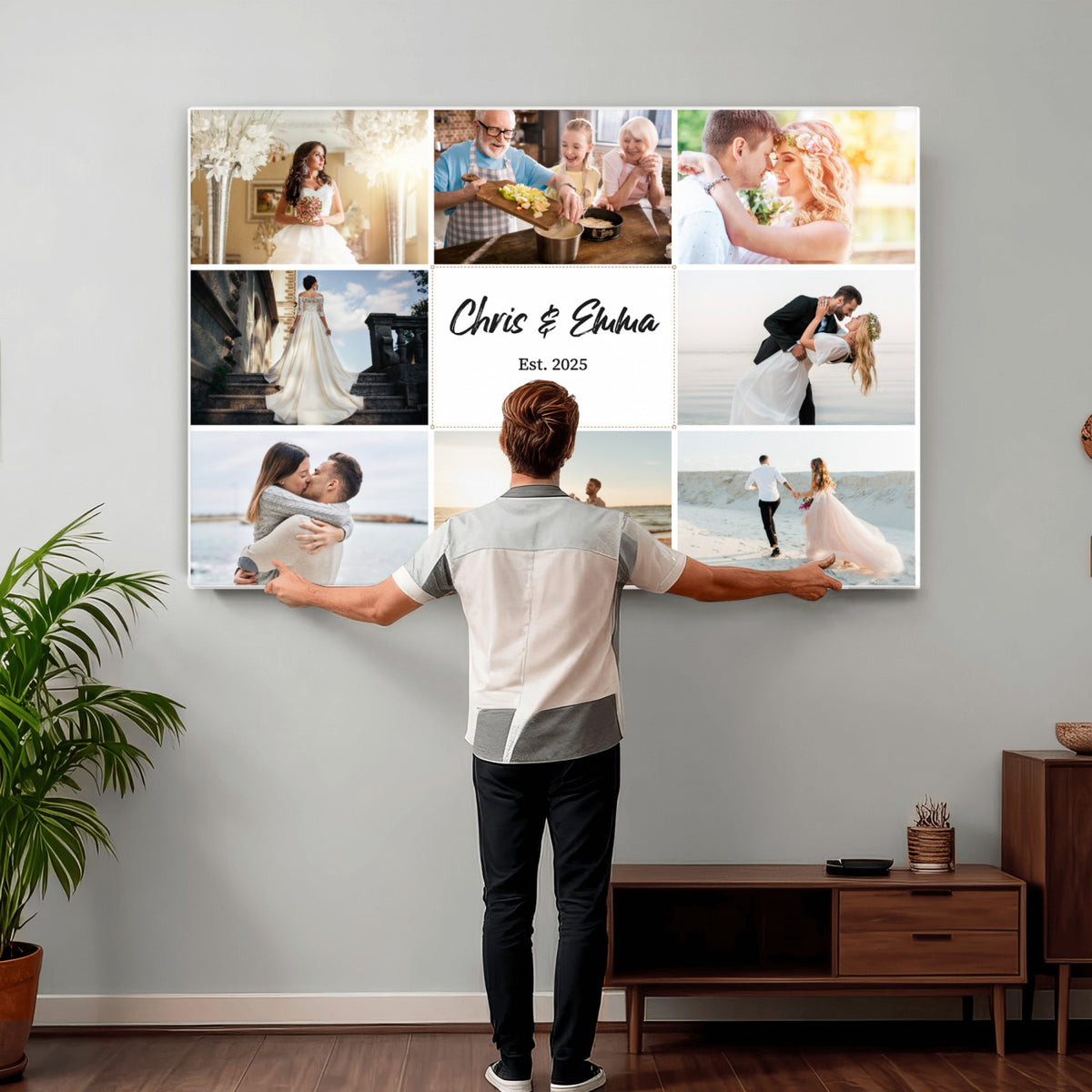 CSTM914ANIDD-MGV-CV-36X24 - Custom Photo Framed Canvas Wall Art, Personalized Picture Print