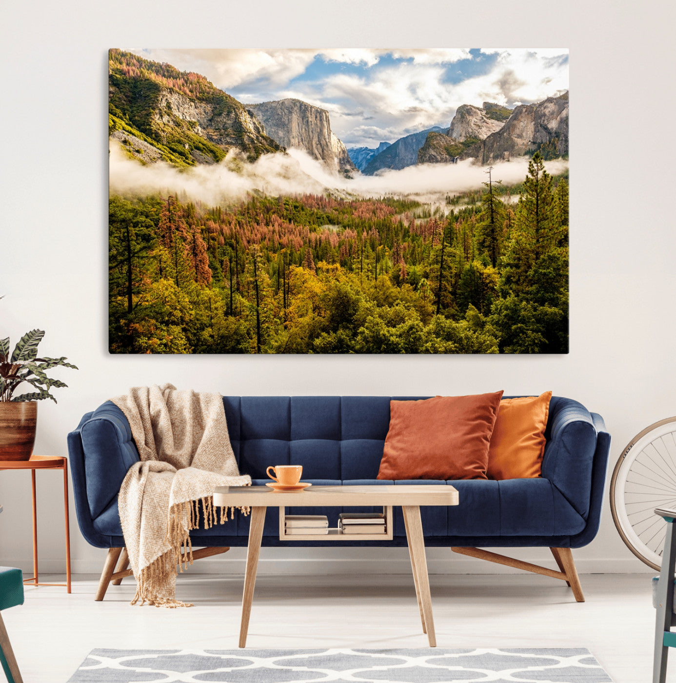 74645-MGV-CV-36X24-Half Dome Yosemite Canvas Wall Art – Majestic Triptych Landscape Print – National Park Nature Decor