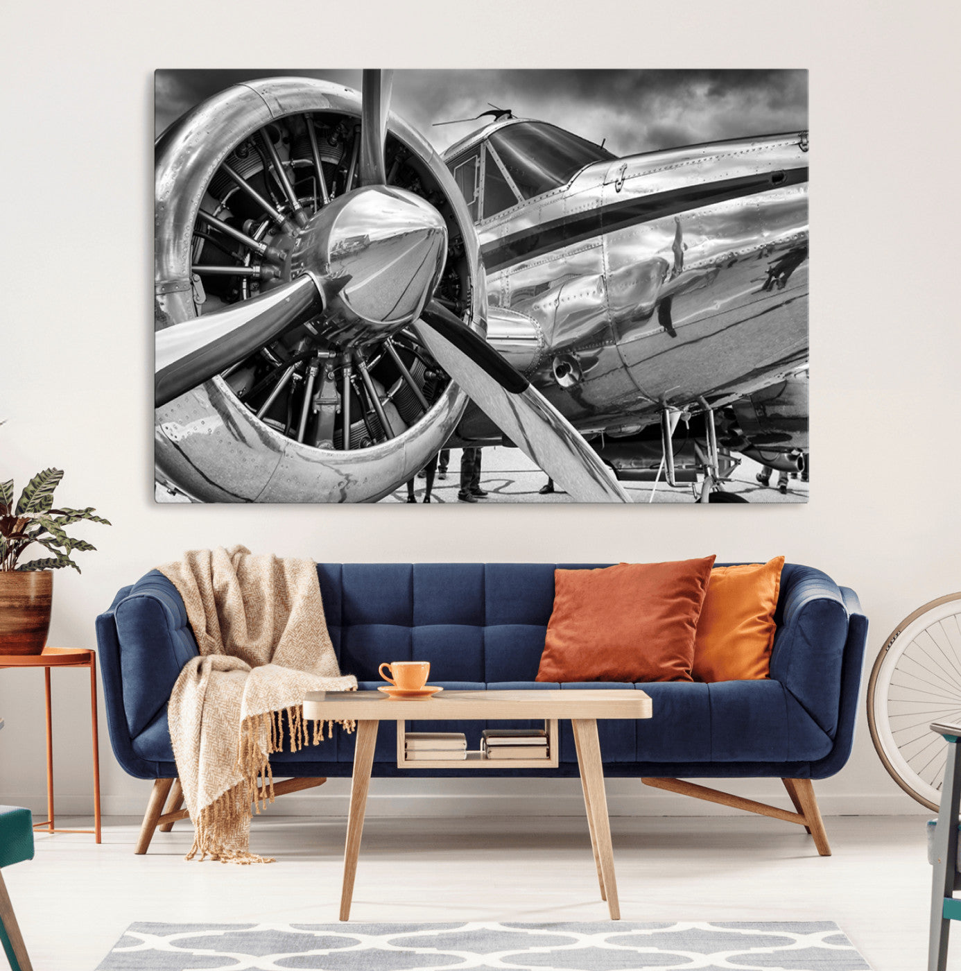 40672-MGV-CV-36X24-Vintage Antique Airplane Wall Art Canvas Print