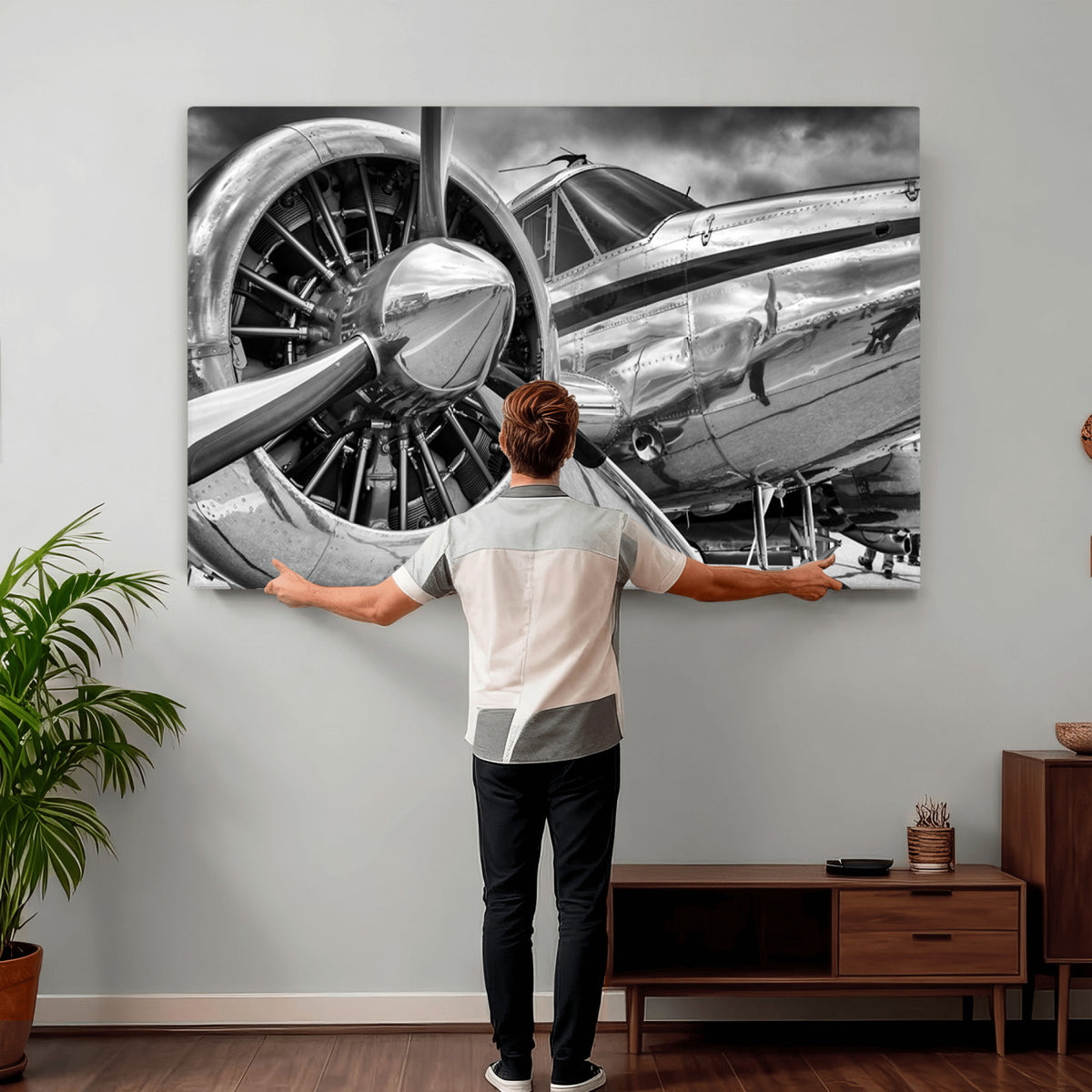 40672-MGV-CV-36X24 - Vintage Antique Airplane Wall Art Canvas Print