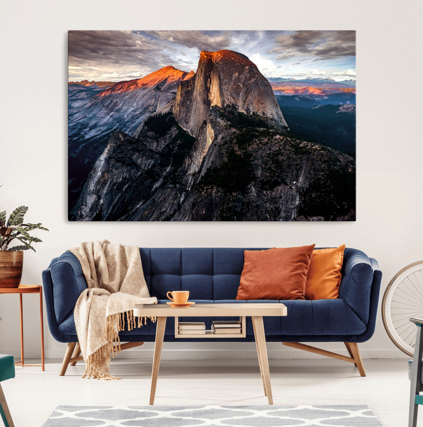 MGV-CV-36X24 - Half Dome Wall Art Print - Yosemite Majestic Triptych Landscape Print – National Park Nature Decor
