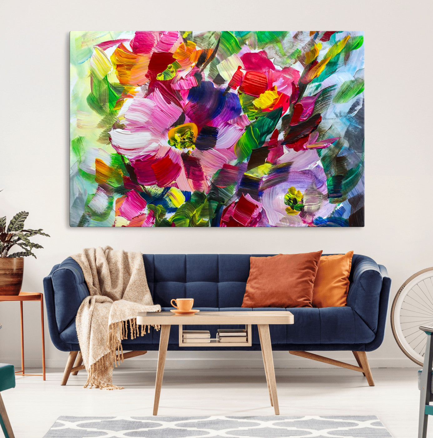 75768-MGV-CV-36X24-Oil Flower Abstract Canvas Print