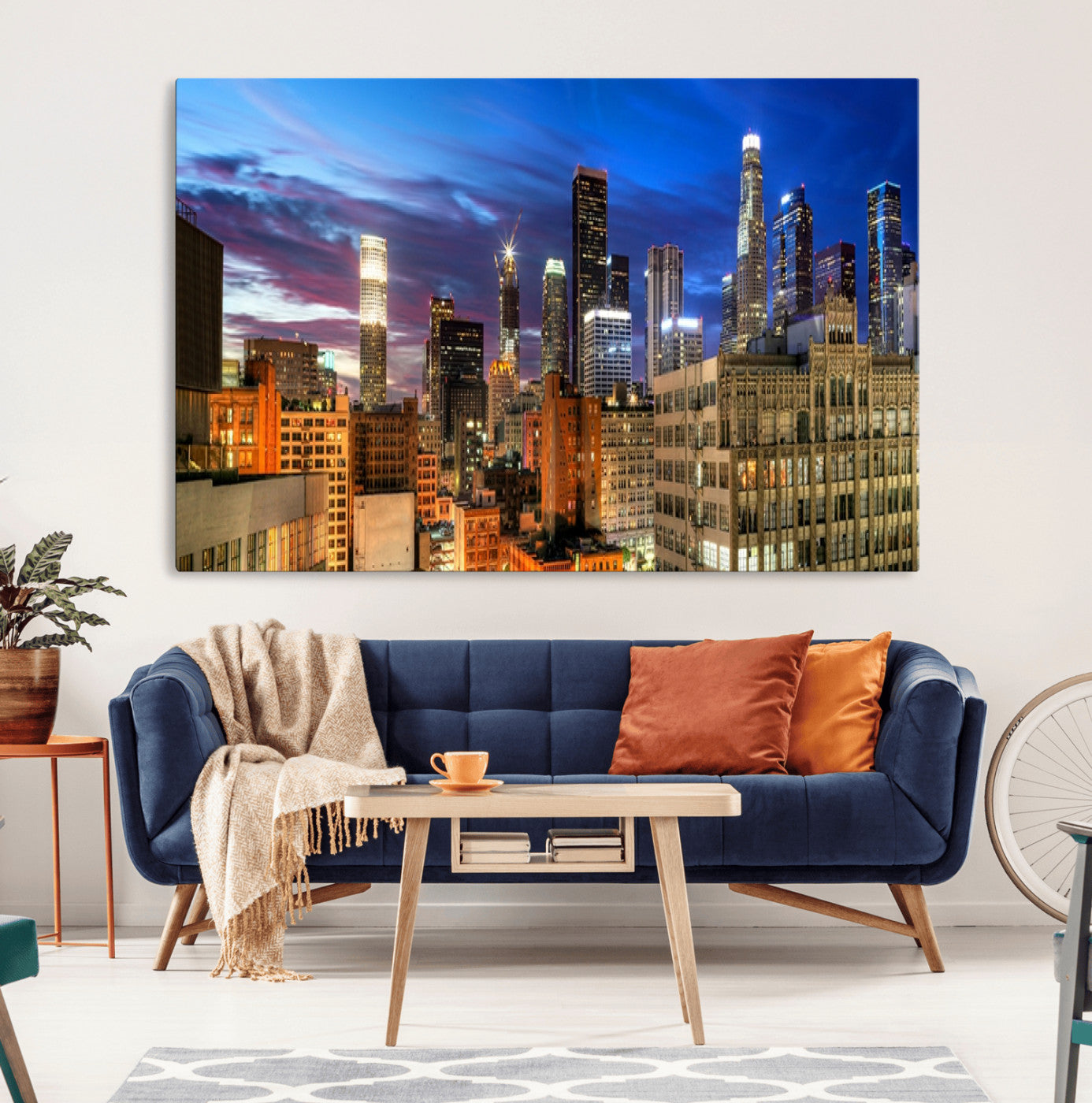 MGV-CV-36X24 - Los Angeles Night Wall Art Canvas Print