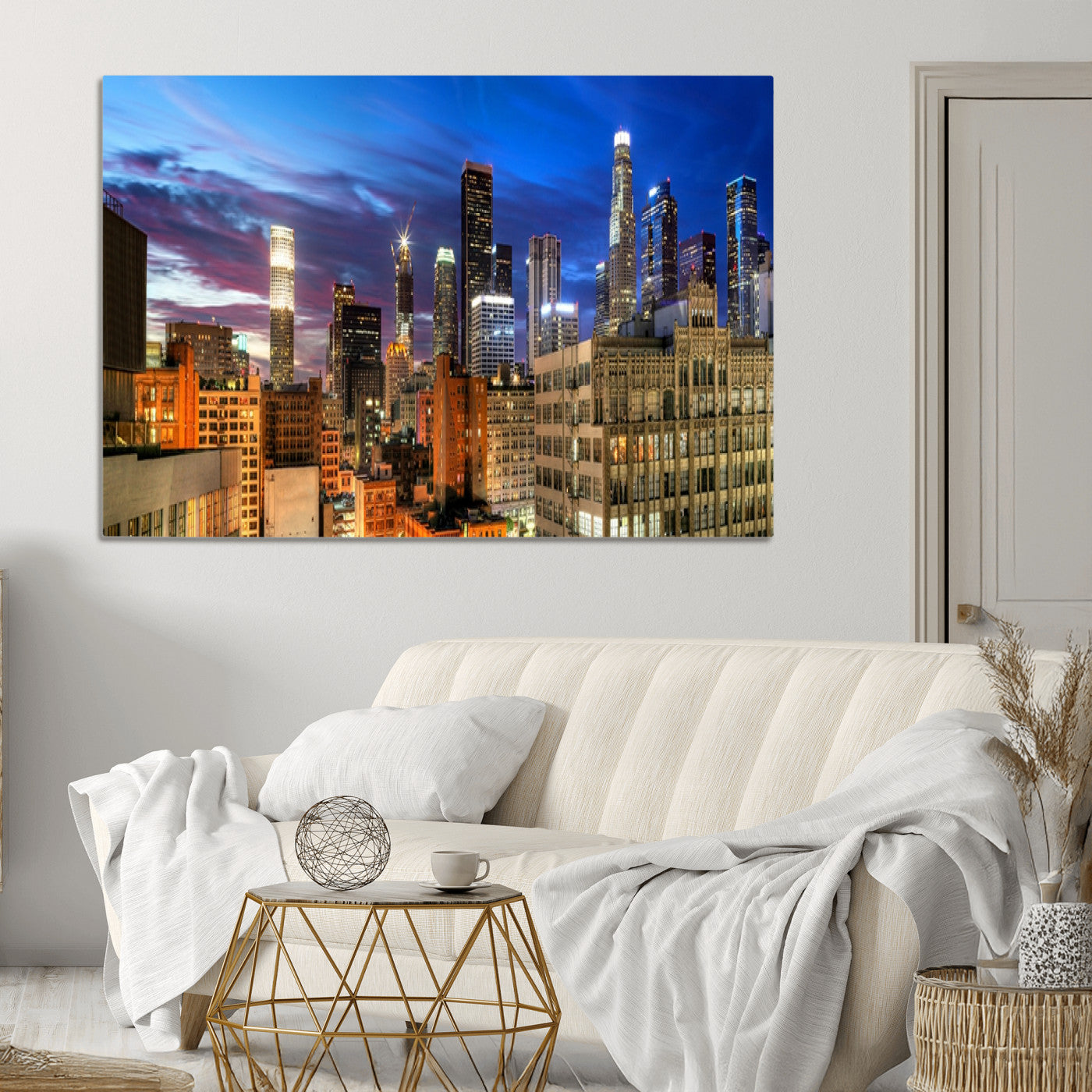 39051-MGV-CV-36X24-Los Angeles Night Wall Art Canvas Print