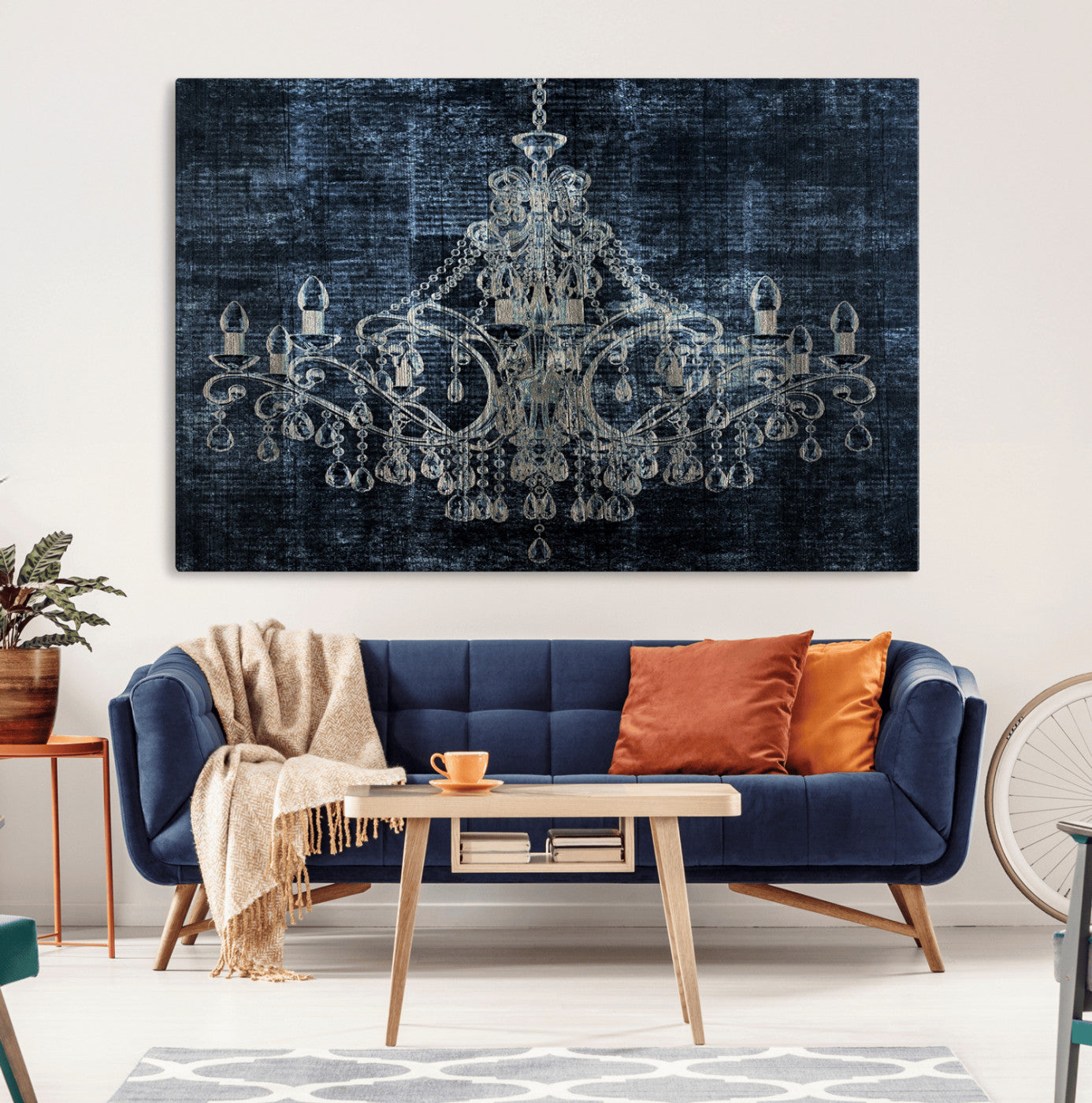 MGV-CV-36X24 - Dark Chandelier Wall Art Canvas Print