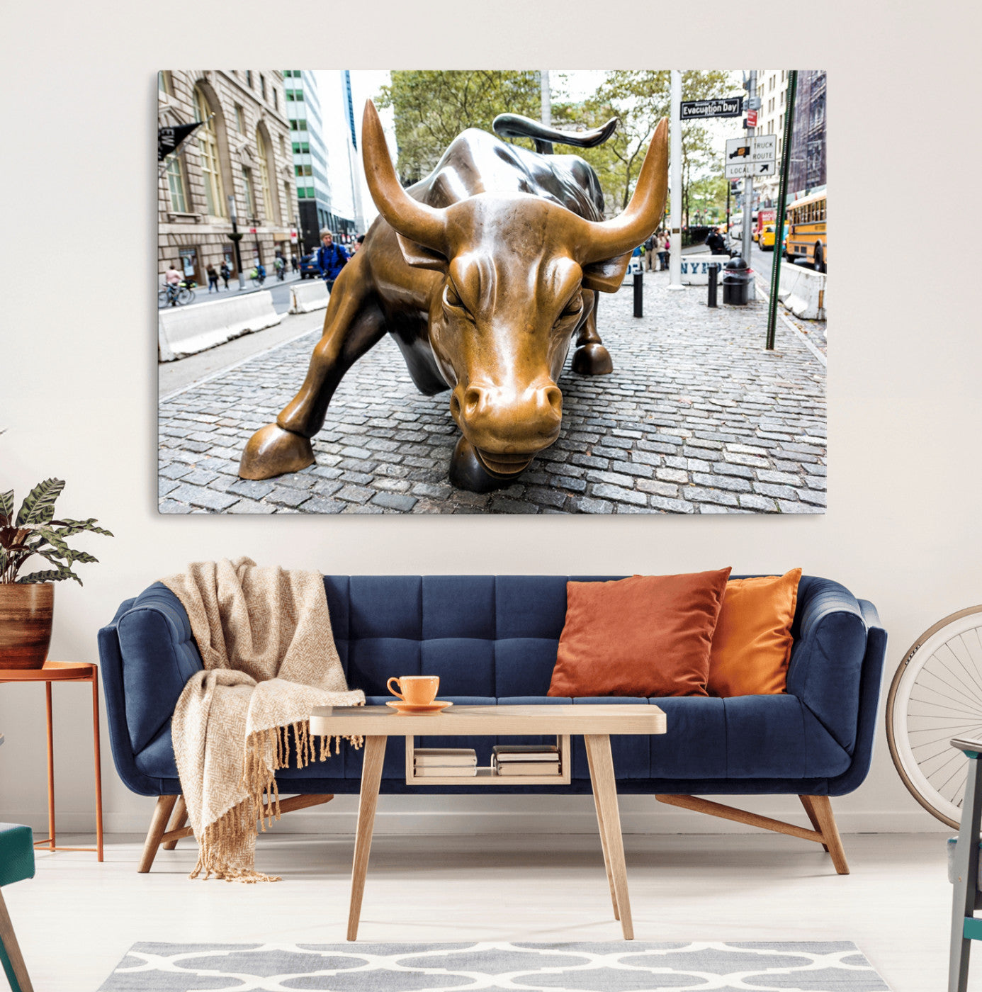 86623-MGV-CV-36X24-Charging Bull Wall Art Canvas Print