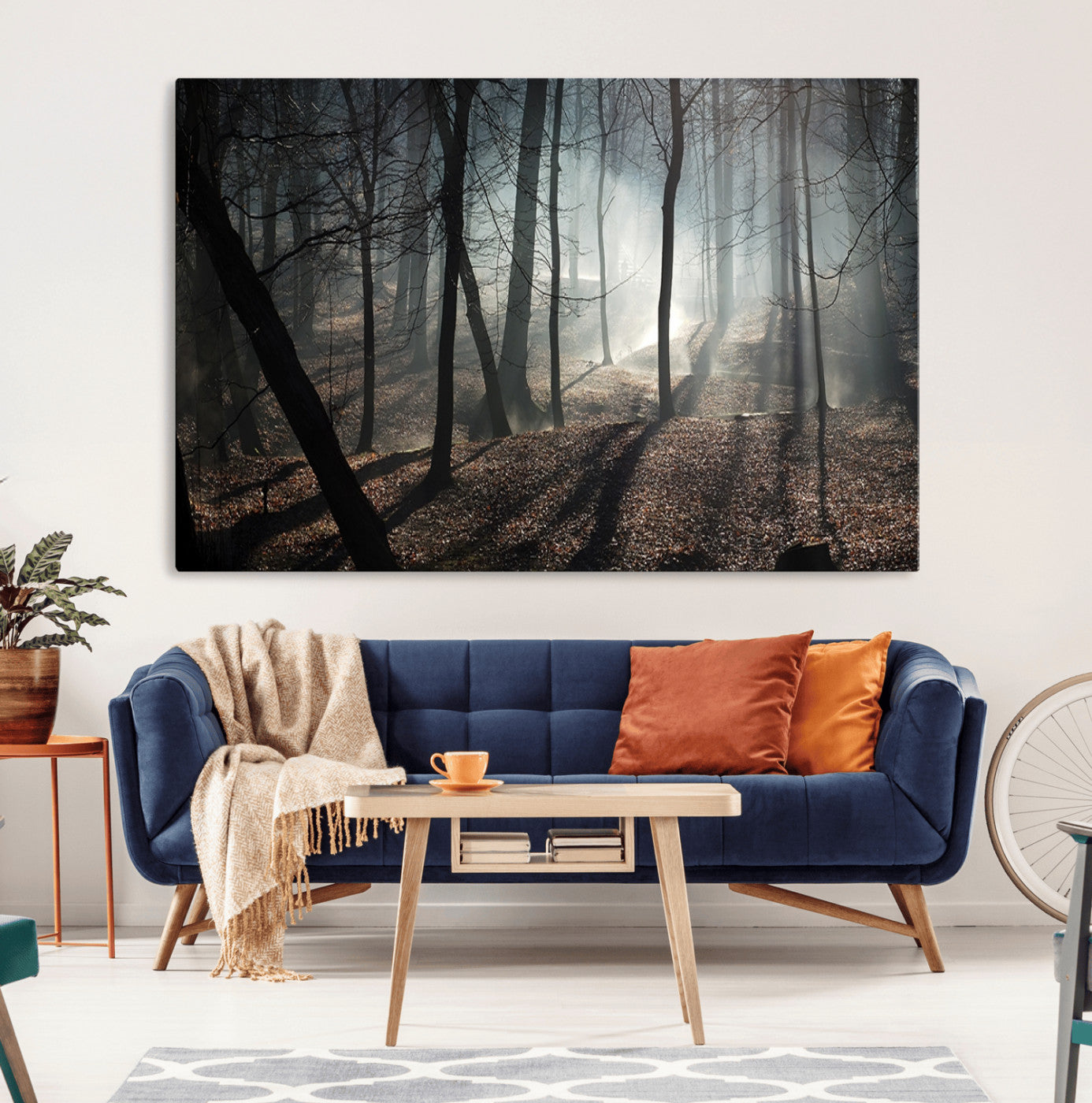 -Dark Family and Tree Wall Art Canvas Print