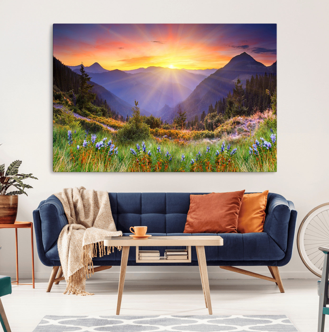MGV-CV-36X24 - Mountain and Spring Wall Art Canvas Print