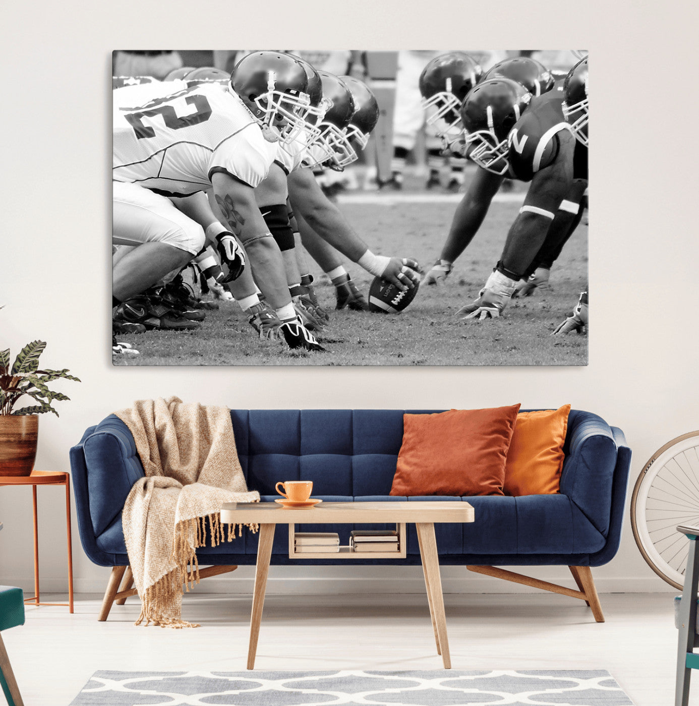 -American Football Player Wall Art Canvas Print