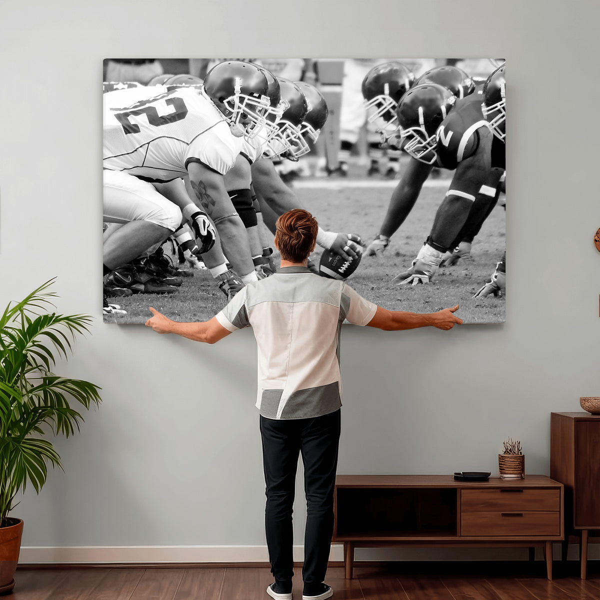 97432-MGV-CV-36X24 - American Football Player Wall Art Canvas Print