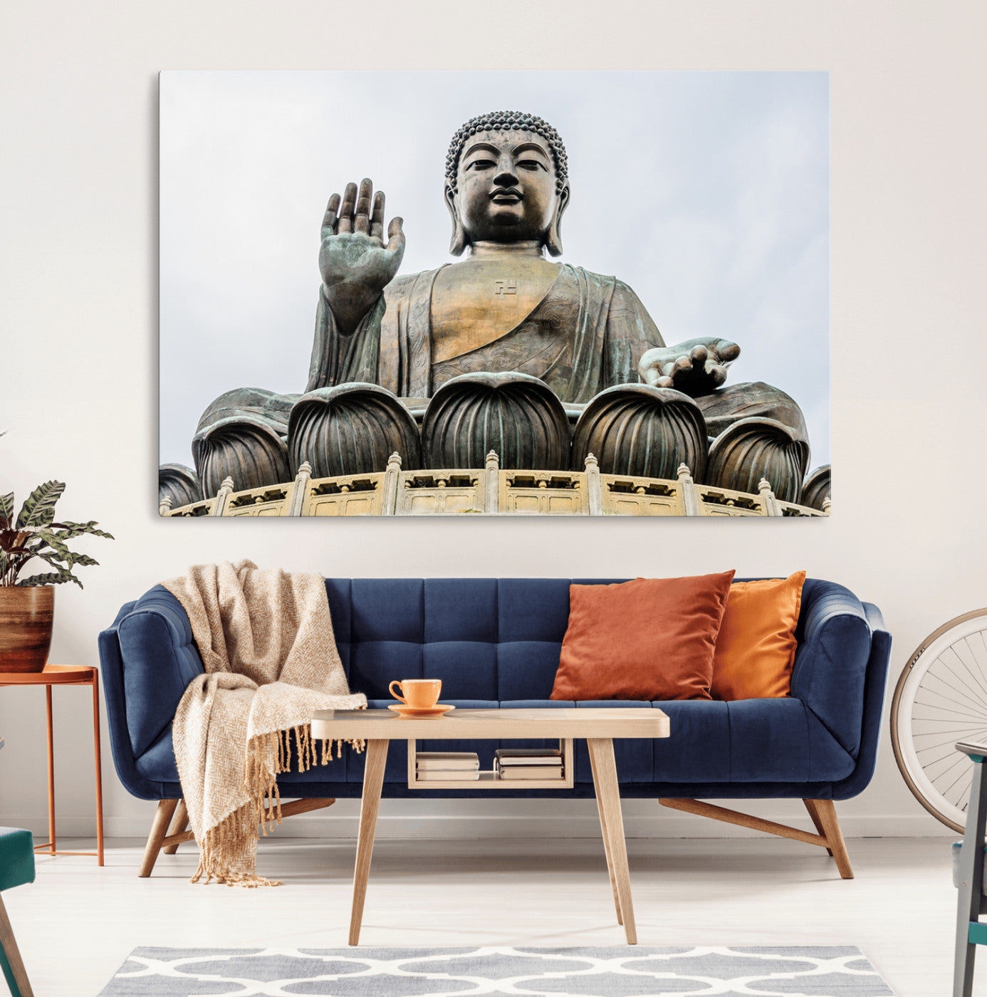 -Buddha Statue Wall Art Canvas Print