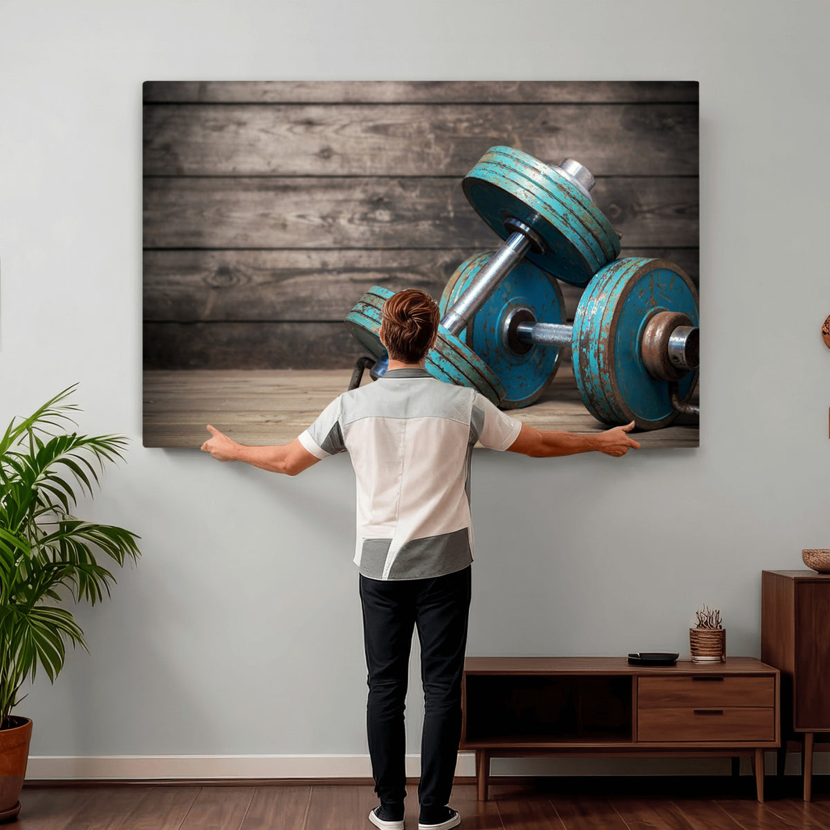 39364-MGV-CV-36X24 - Dumbbell and Sport Wall Art Canvas Print
