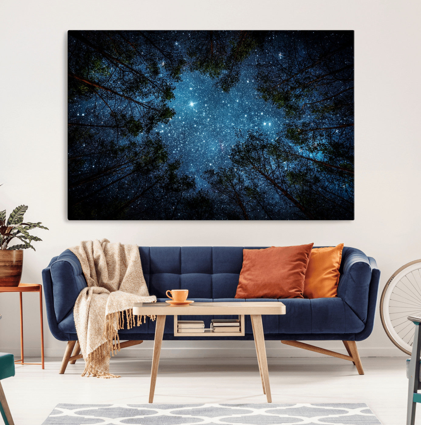 79948-MGV-CV-36X24-Forest and Stars Wall Art Canvas Print