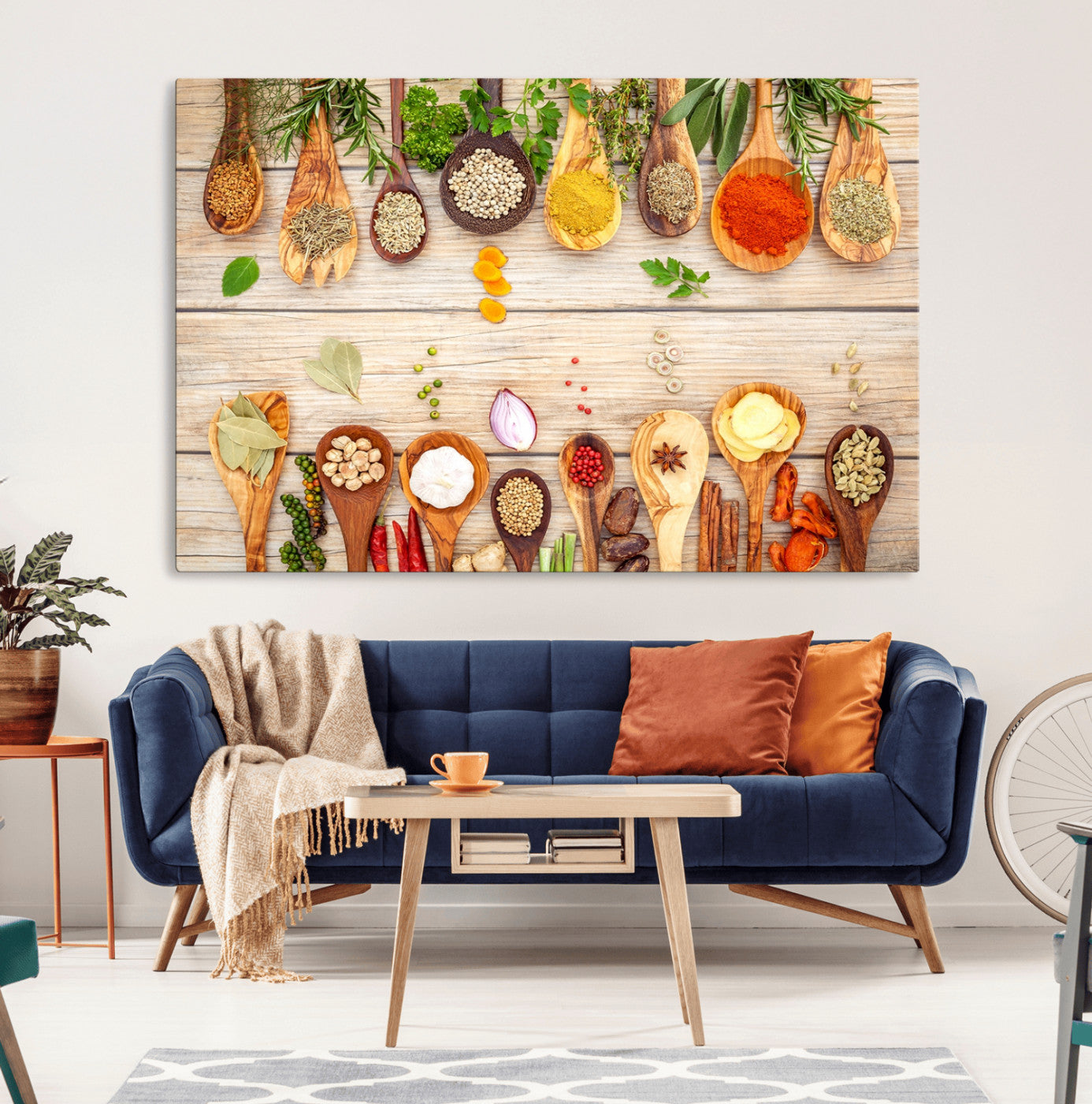 MGV-CV-36X24 - Kitchen Spice on the Table Wall Art, Kitchen Spice Wall Art Canvas Print