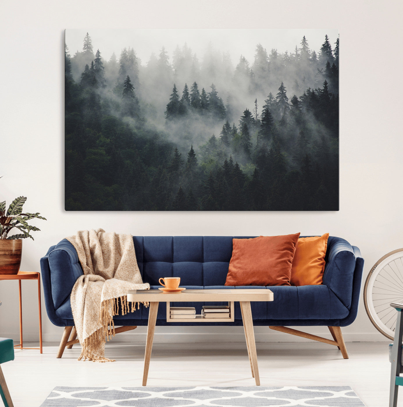 MGV-CV-36X24 - Nature Wall Decor - Serene Triptych Nature Print – Woodland Landscape Decor for Living Room or