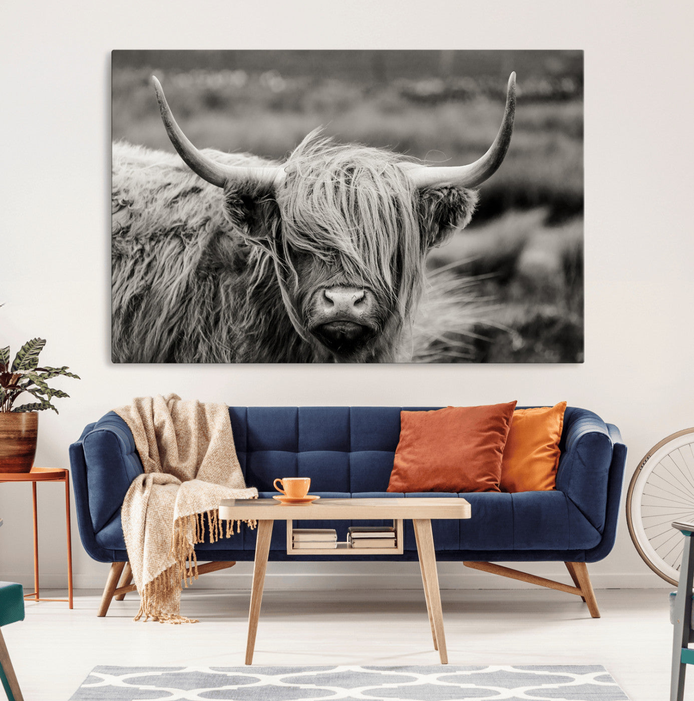MGV-CV-36X24 - Cow Focus Canvas Wall Art Print