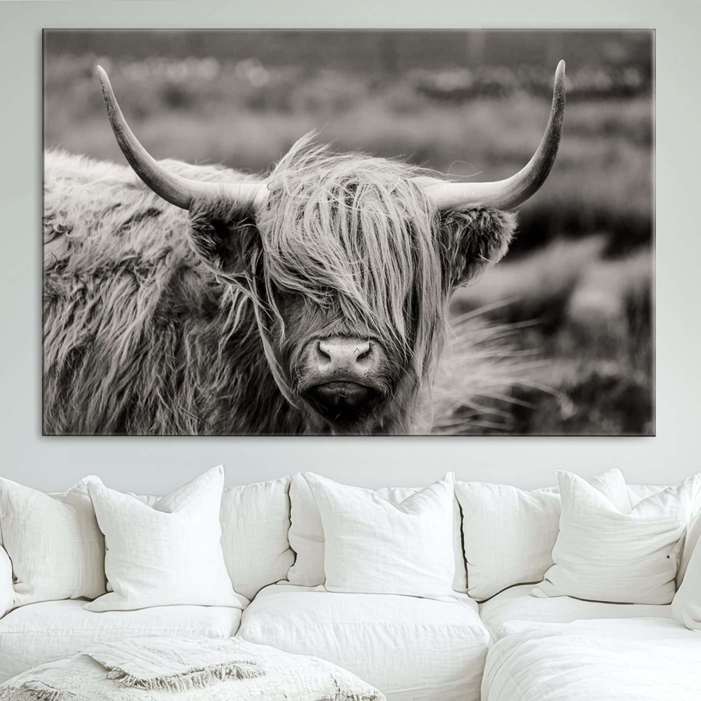 67365-MGV-CV-36X24-Cow Focus Canvas Wall Art Print