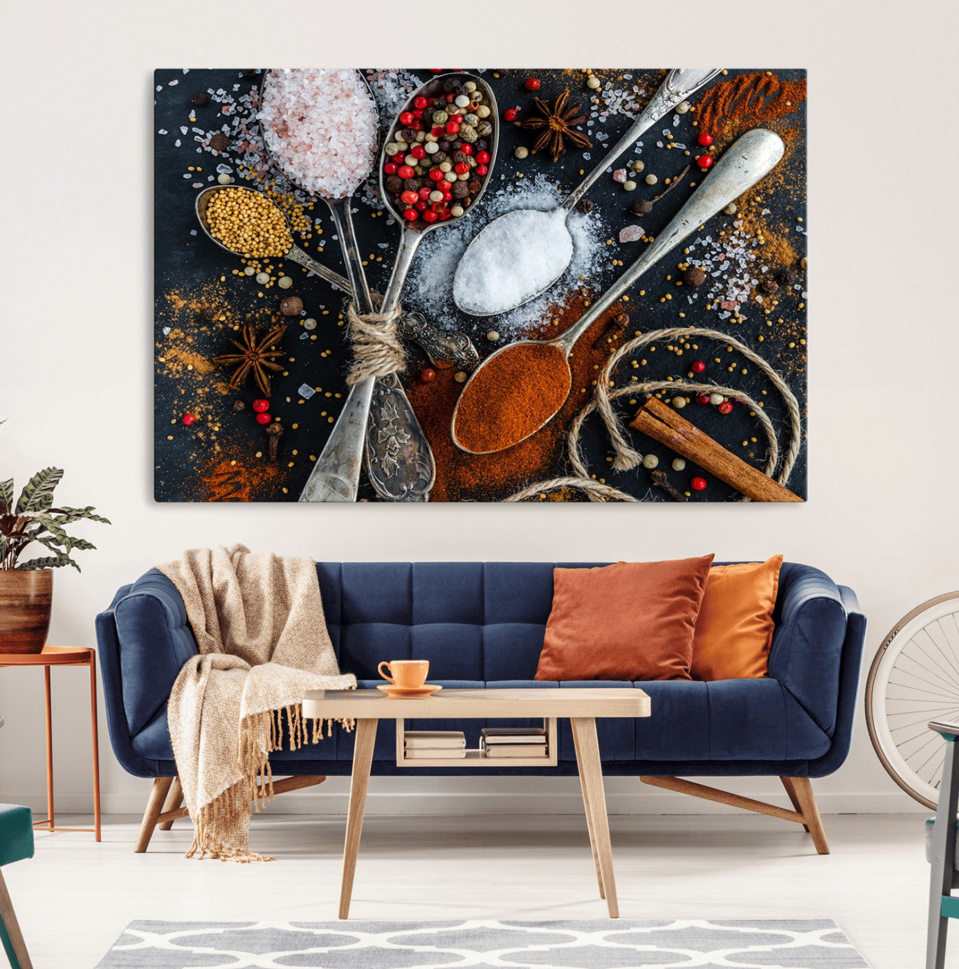 88449-MGV-CV-36X24-Spices and Seasonings Canvas Wall Art – Colorful Triptych Kitchen Decor – Culinary Art for Dining