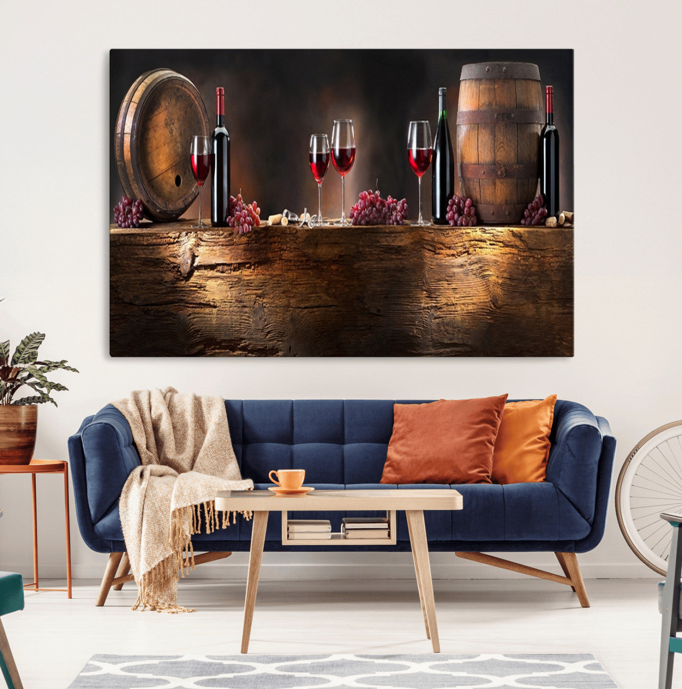 21165-MGV-CV-36X24-Wine and Barrels Wall Art Canvas Print