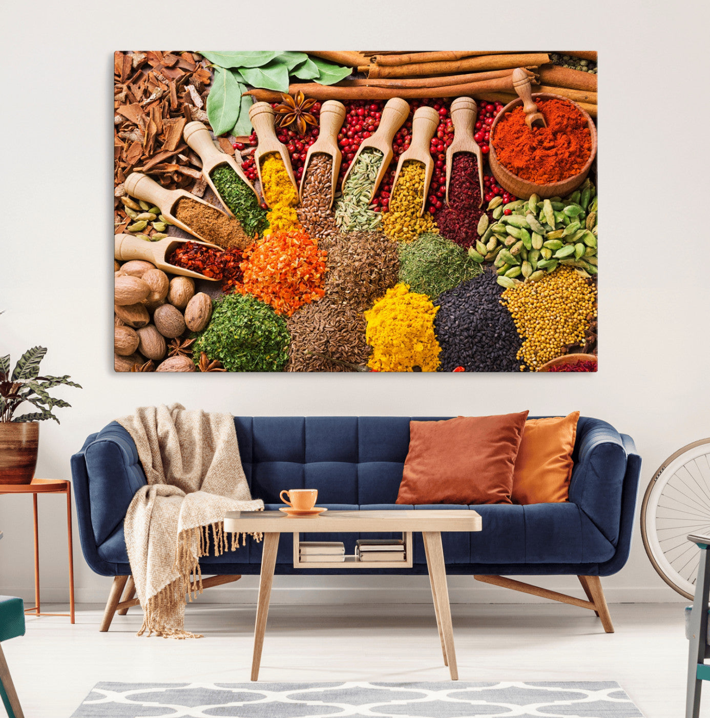 MGV-CV-36X24 - Herbs and Spices Art Canvas Print for Kitchen Kitchen, Dining Room Wall Decor