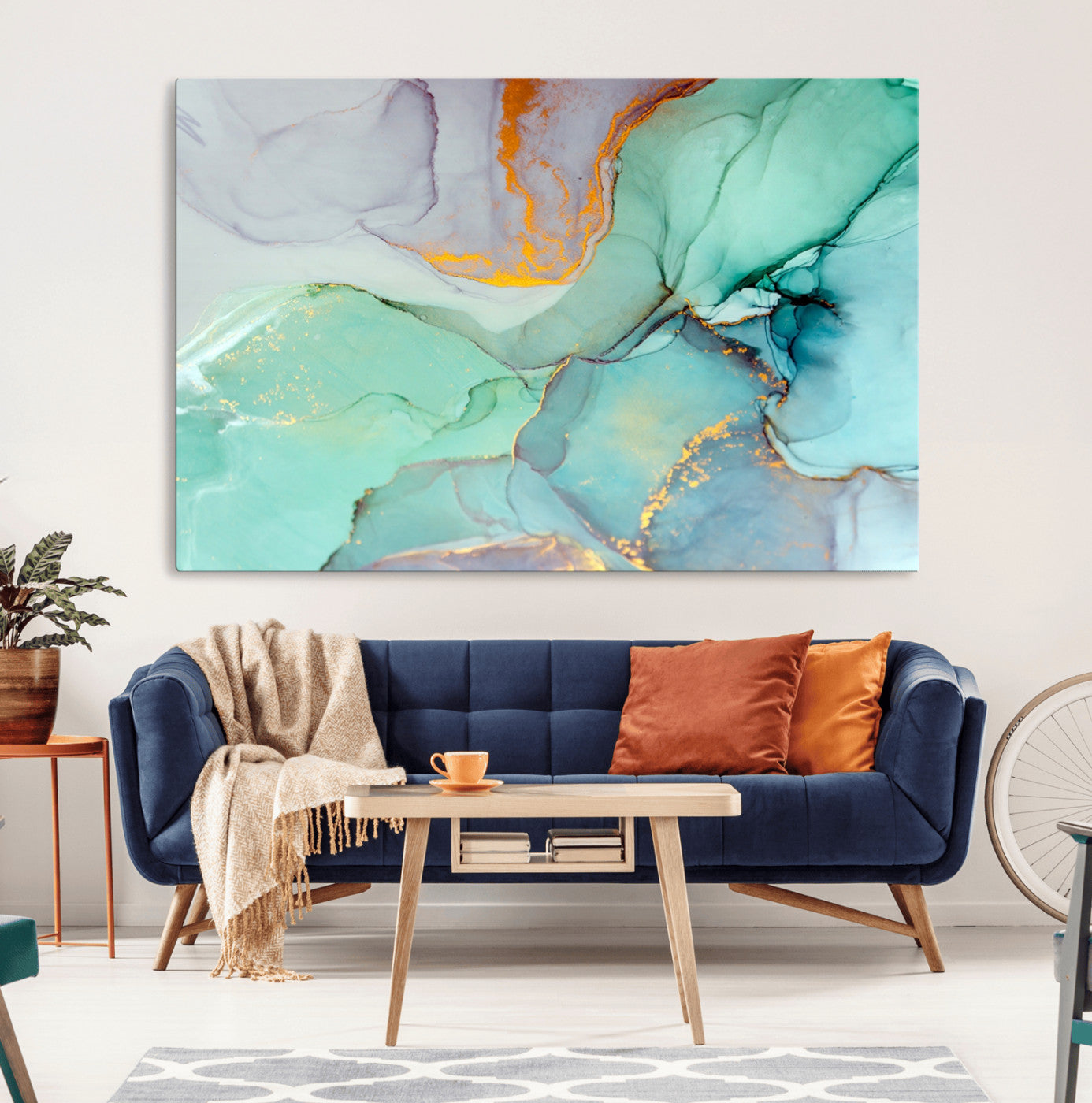 36934-MGV-CV-36X24-Colorful Marble Fluid Effect Canvas Wall Art Print