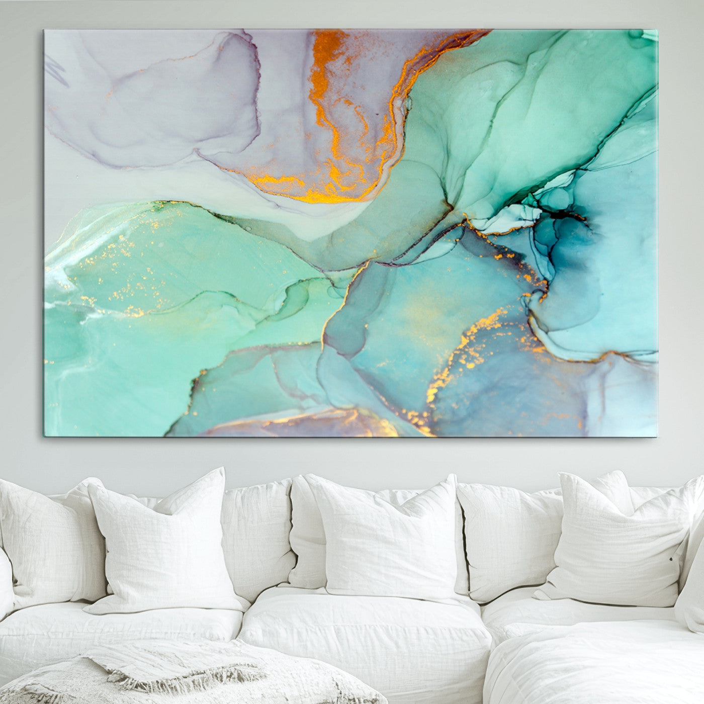 36934-MGV-CV-36X24-Colorful Marble Fluid Effect Canvas Wall Art Print