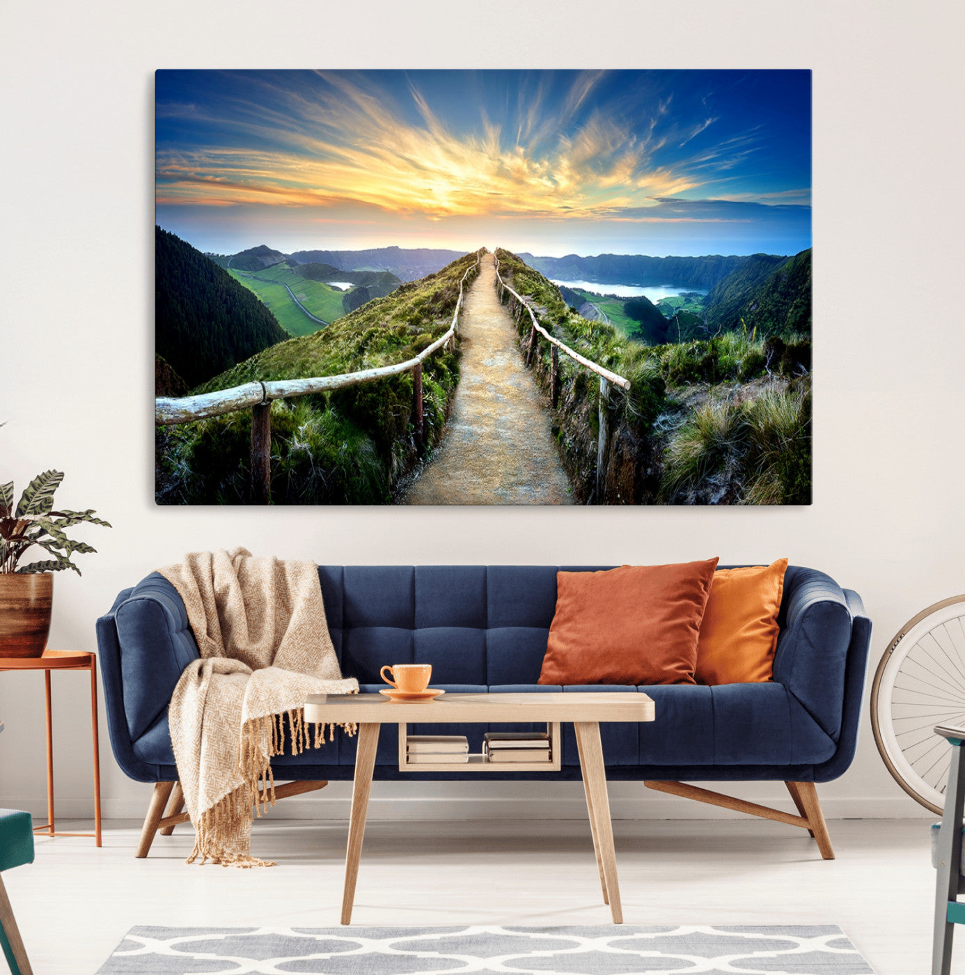 58887-MGV-CV-36X24-Mountain and Sunset Wall Art Canvas Print