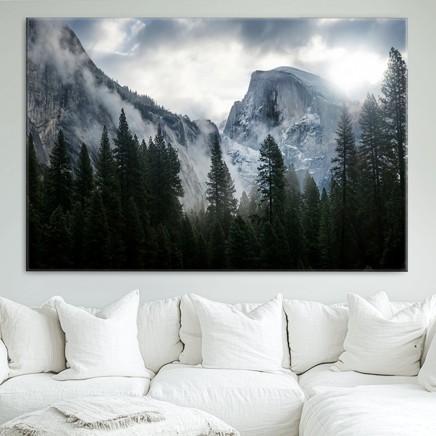 98725-MGV-CV-36X24-Wall Art Foggy Forest Landscape Canvas Print