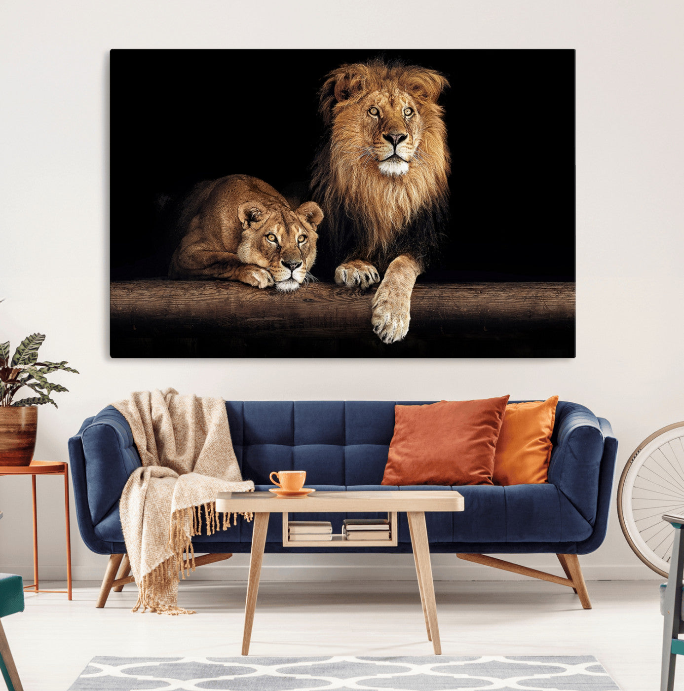 51304-MGV-CV-36X24-Lion Canvas Wall Art – Majestic Animal Print Artwork for Home, Office, Living Room, Guest Room, Farmhouse