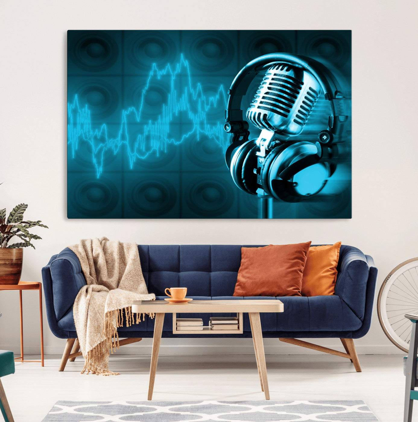 42329-MGV-CV-36X24-Music and Microphone Wall Art Canvas Print