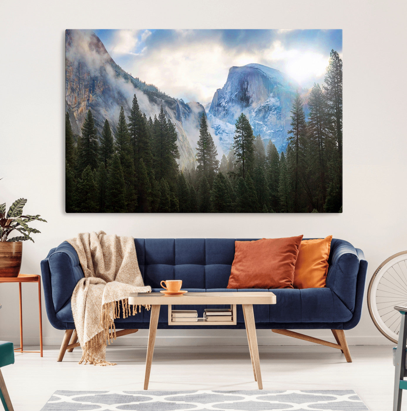 44943-MGV-CV-36X24-Half Dome Yosemite Calinia Wall Art Canvas Print El Capitan