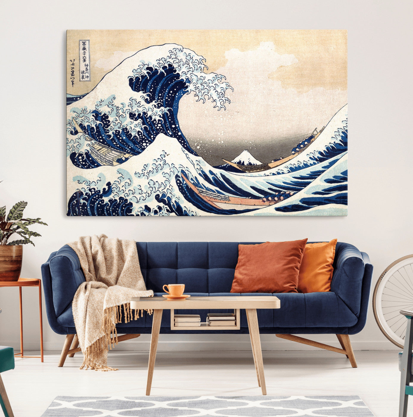 MGV-CV-36X24 - Wall Art Kanagawa Canvas Artwork Abstract Print