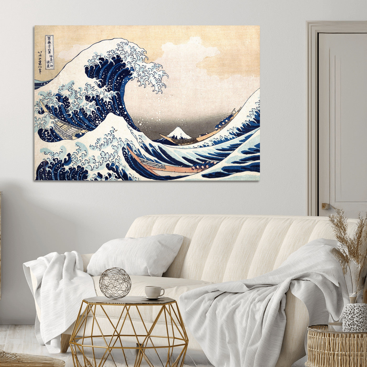 35635-MGV-CV-36X24-Wall Art Kanagawa Canvas Artwork Abstract Print