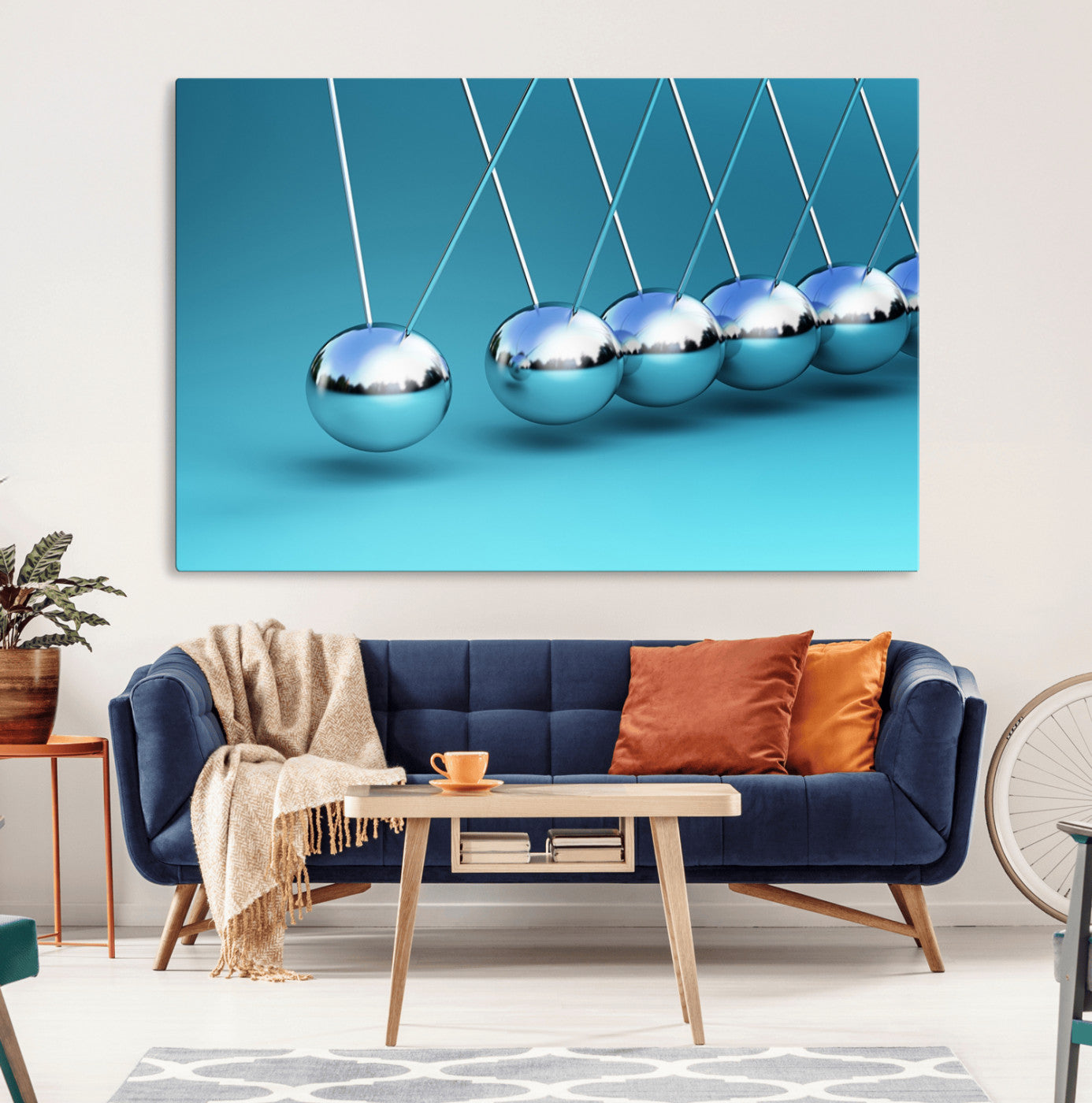 89184-MGV-CV-36X24-Wall Art Newton's Cradle Canvas Print, Framed Newton Cradle Canvas Print