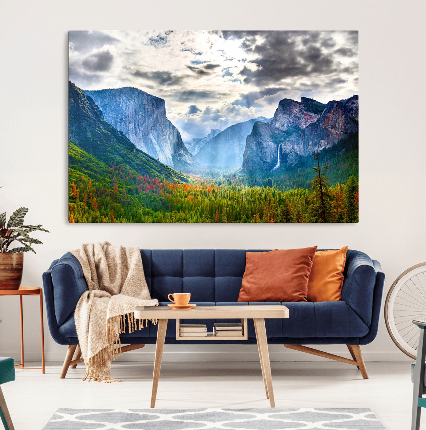 MGV-CV-36X24 - Yosemite Park Half Dome 3 Panel Canvas Print | Large Giclée Landscape Wall Art for Living Room,
