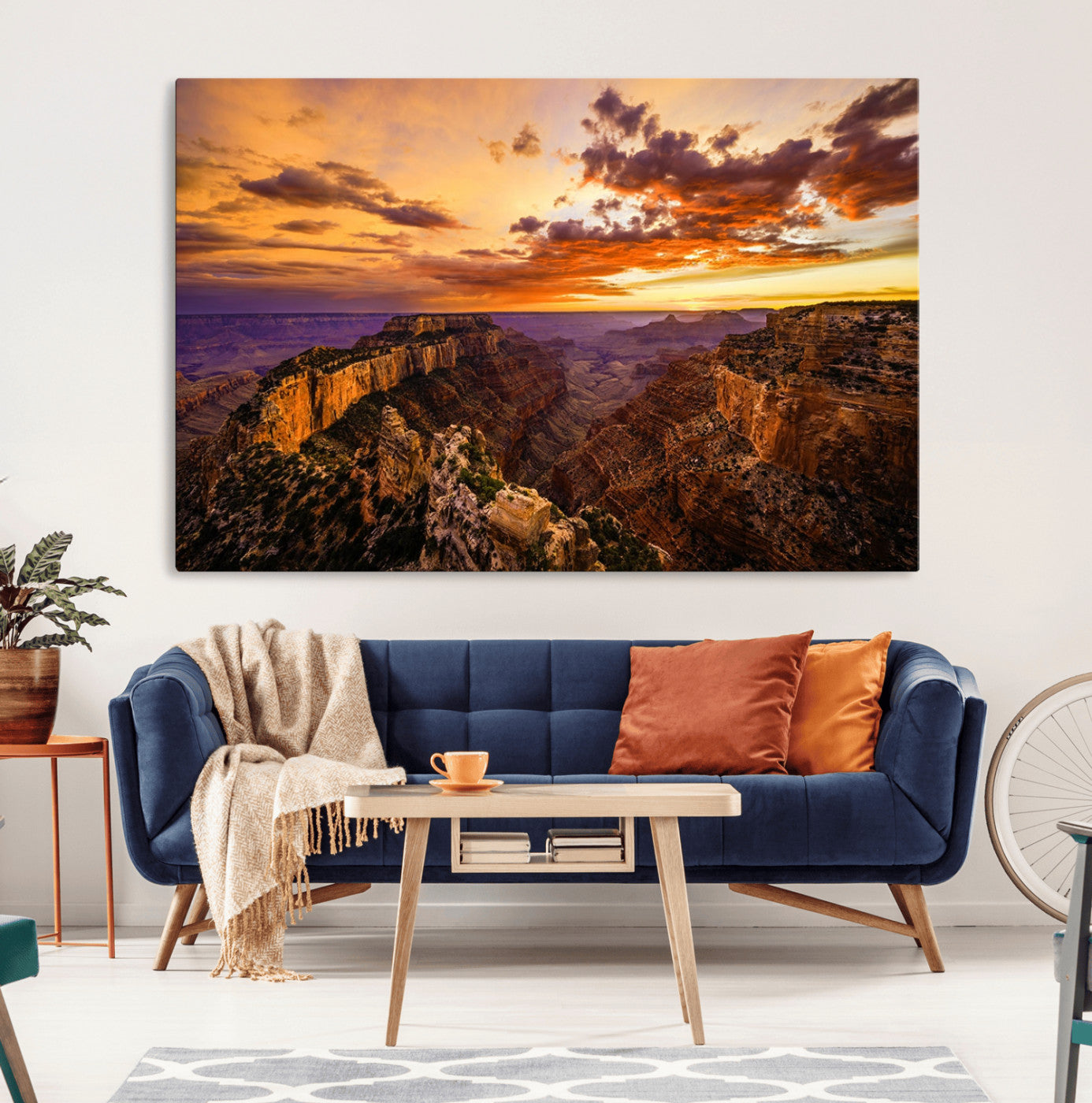 MGV-CV-36X24 - Mesmerizing Sunset from Grand Canyon Nal Park Wall Art, Grand Canyon Canvas Print