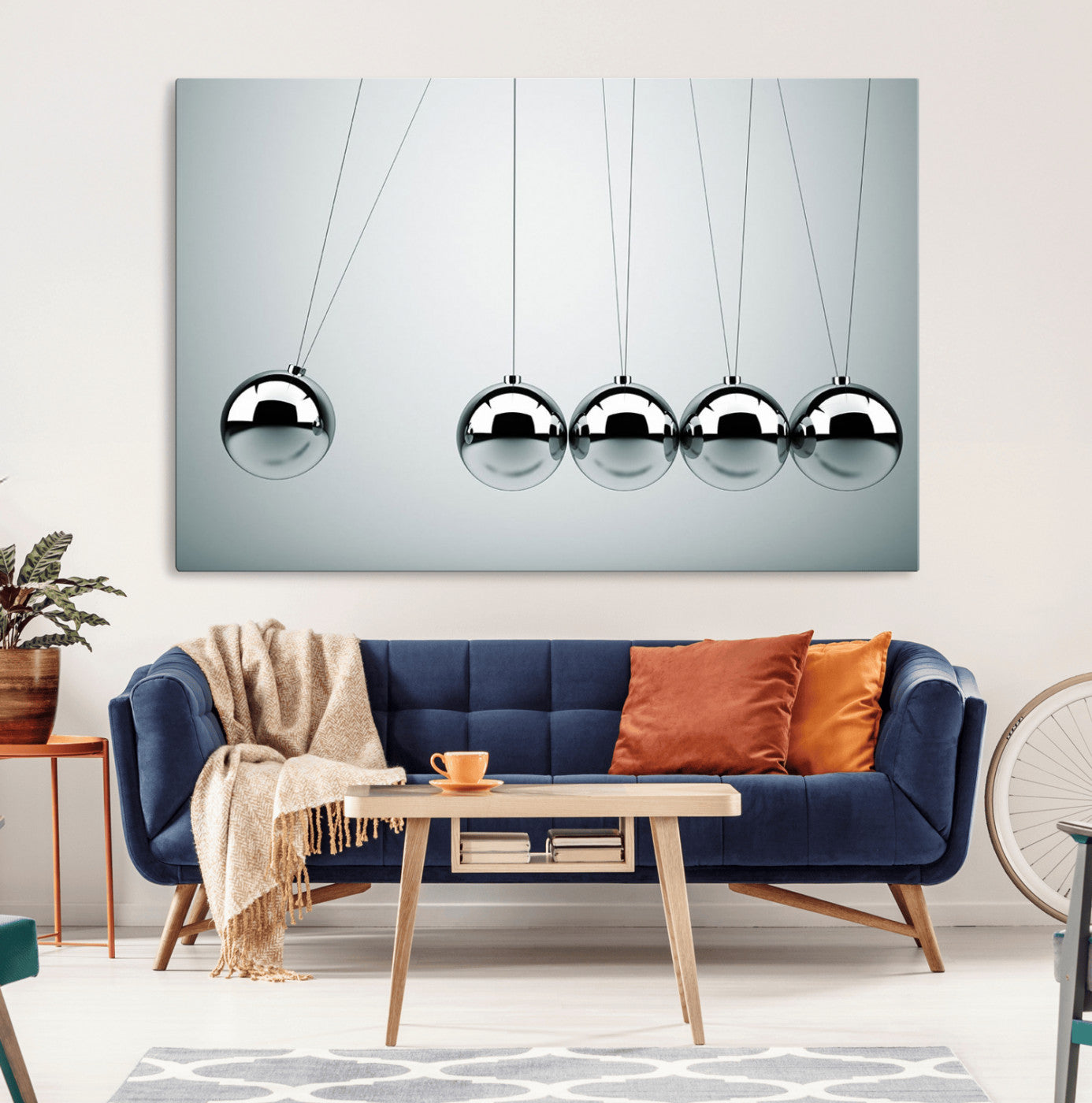 MGV-CV-36X24 - Newton's Cradle Wall Art Canvas Print, Framed Newton Cradle Wall Art